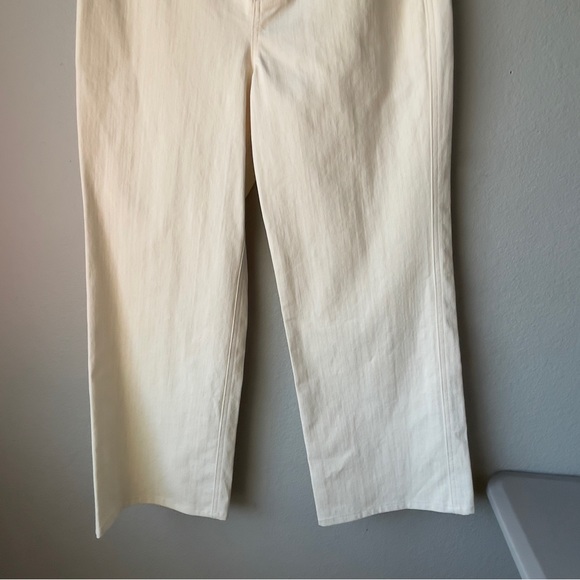 Jenni Kayne High Rise Wide Leg Jeans In Natural Sz 2 NWT Neutral Minimalist Crop - Picture 11 of 14